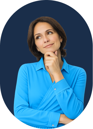 lady in blue thinkings